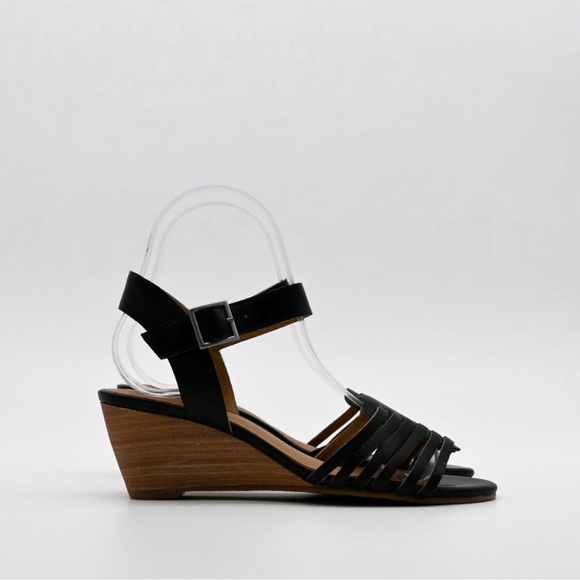 SUSINA Terra Wedge Sandal Black Quarter Strap - Picture 4 of 7